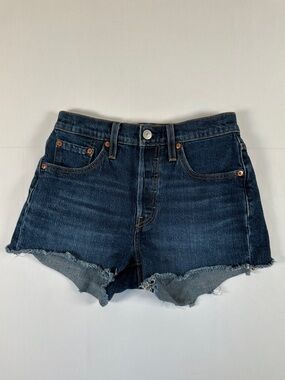 Levi’s 501 Denim Shorts High Rise Cut Off Blue Jean Shorts Size 25 Festival Y2K